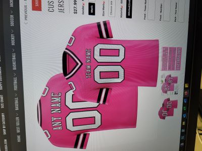Cole Custom Dyed Pink Football Jerseys - Click Image to Close